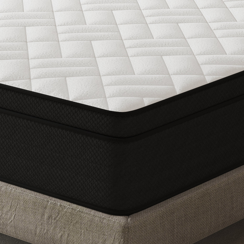 14" Extra Firm Hybrid Mattress – Cooling Pressure Relief Bed in a Box for Back & Side