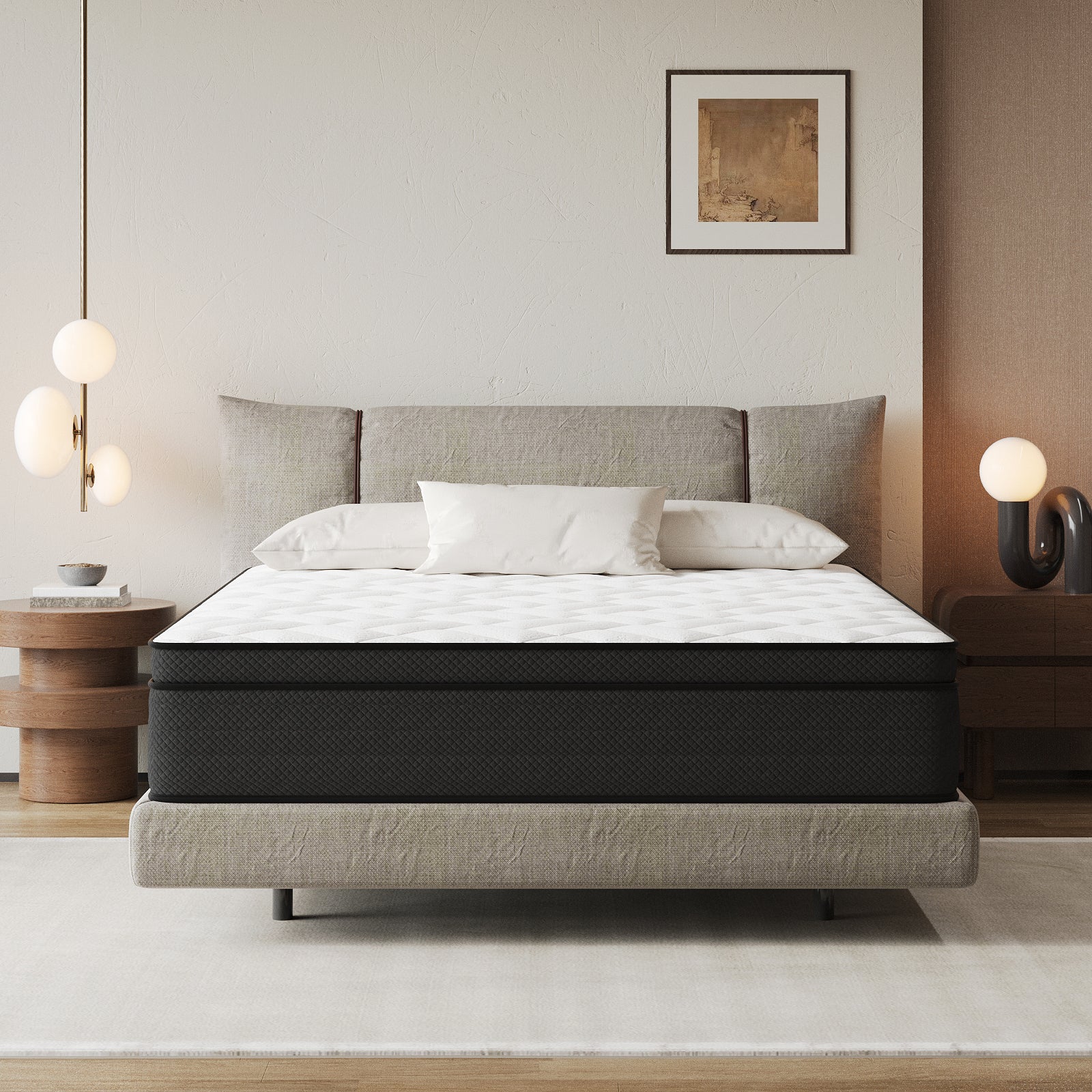 14" Extra Firm Hybrid Mattress – Cooling Pressure Relief Bed in a Box for Back & Side