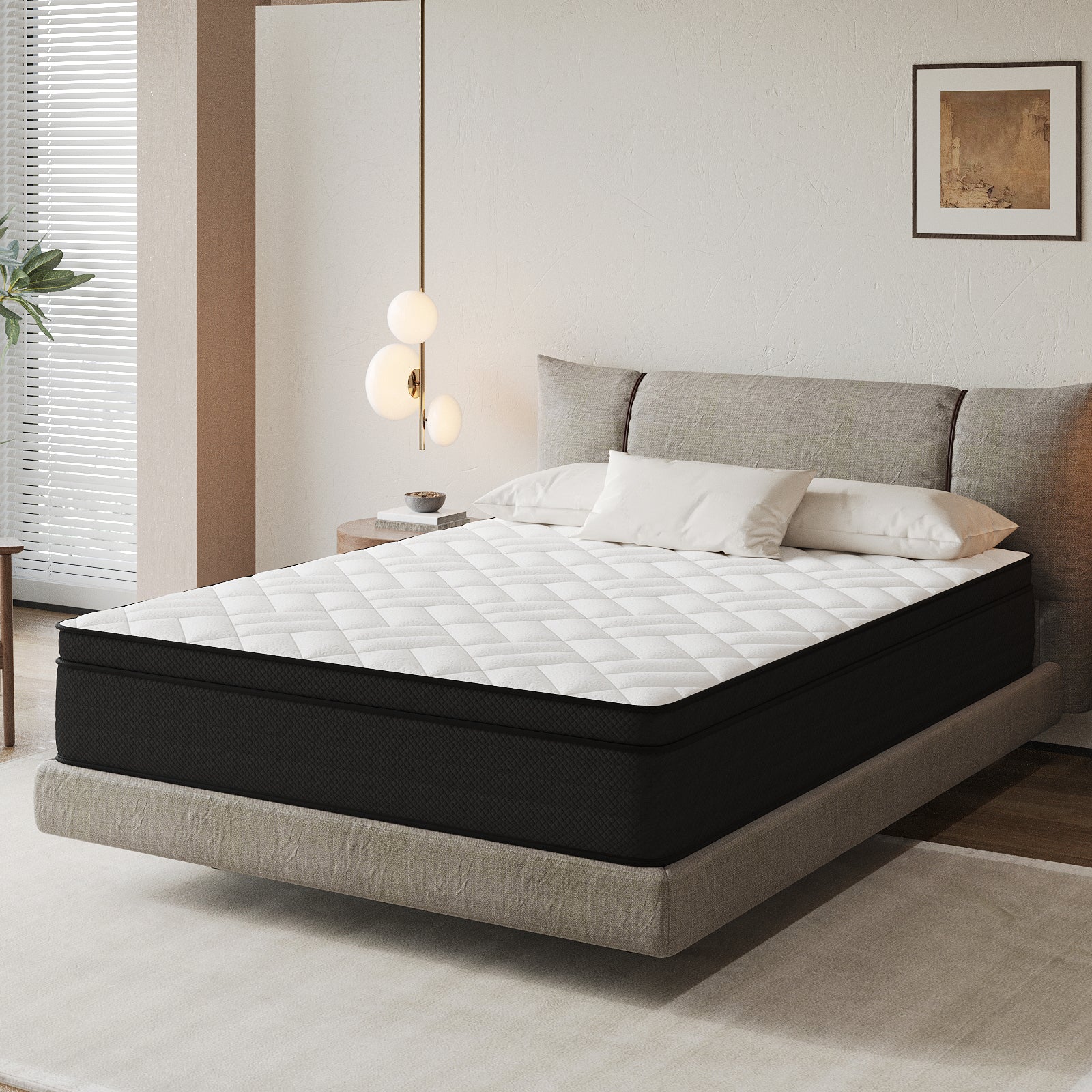 14" Extra Firm Hybrid Mattress – Cooling Pressure Relief Bed in a Box for Back & Side