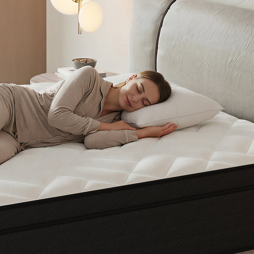 14" Extra Firm Hybrid Mattress – Cooling Pressure Relief Bed in a Box for Back & Side