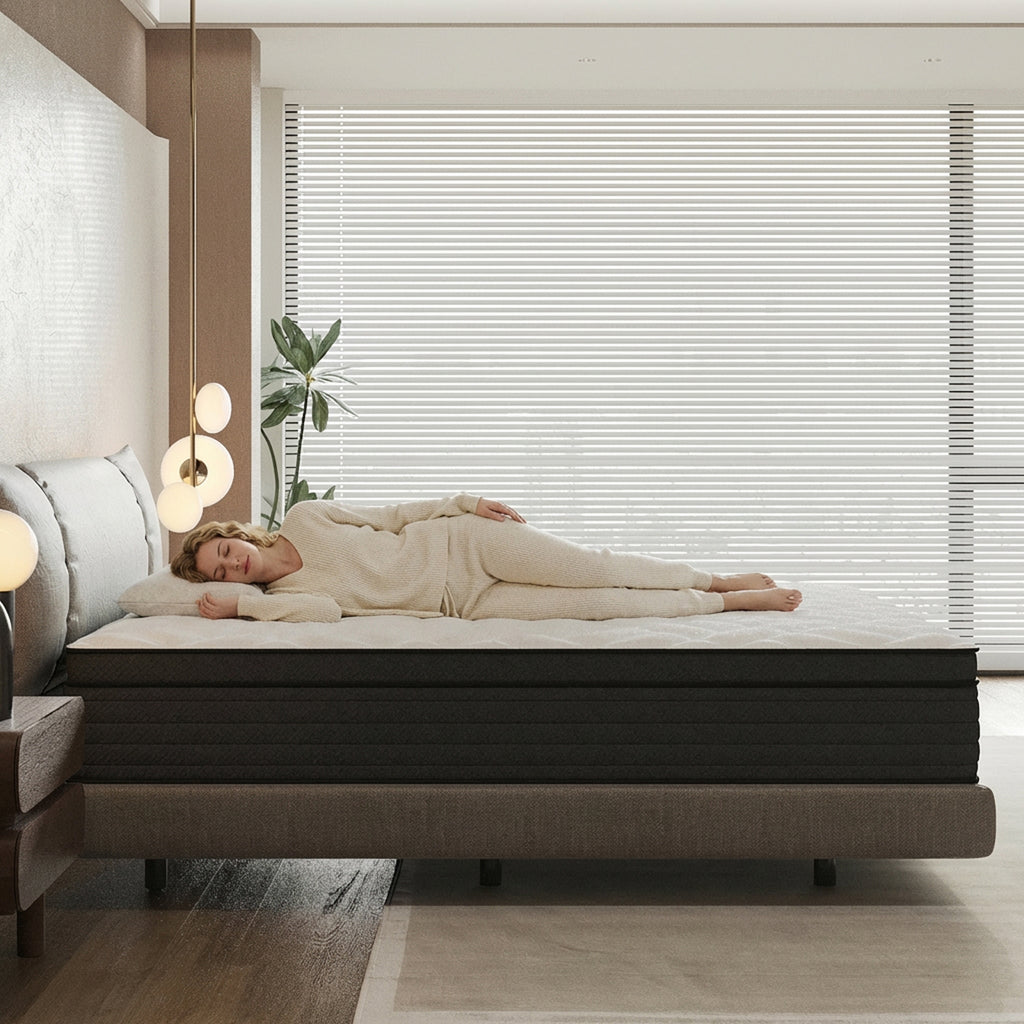 14" Extra Firm Hybrid Mattress – Cooling Pressure Relief Bed in a Box for Back & Side