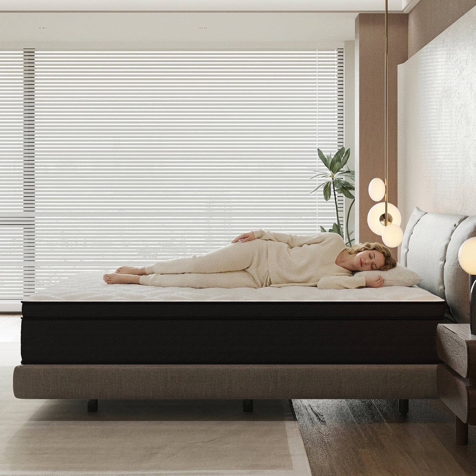 14" Extra Firm Hybrid Mattress – Cooling Pressure Relief Bed in a Box for Back & Side